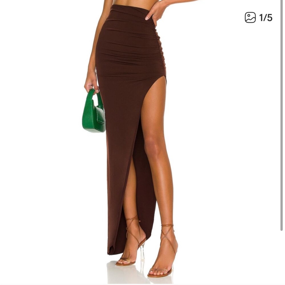 Nookie Aria Asymmetrical Skirt Brown